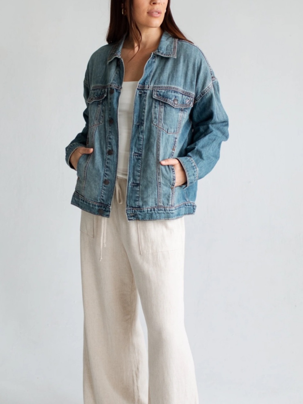 NEW CARLY JEAN LOS ANGELES CJLA Hunter Jean Jacket Medium Wash 2X